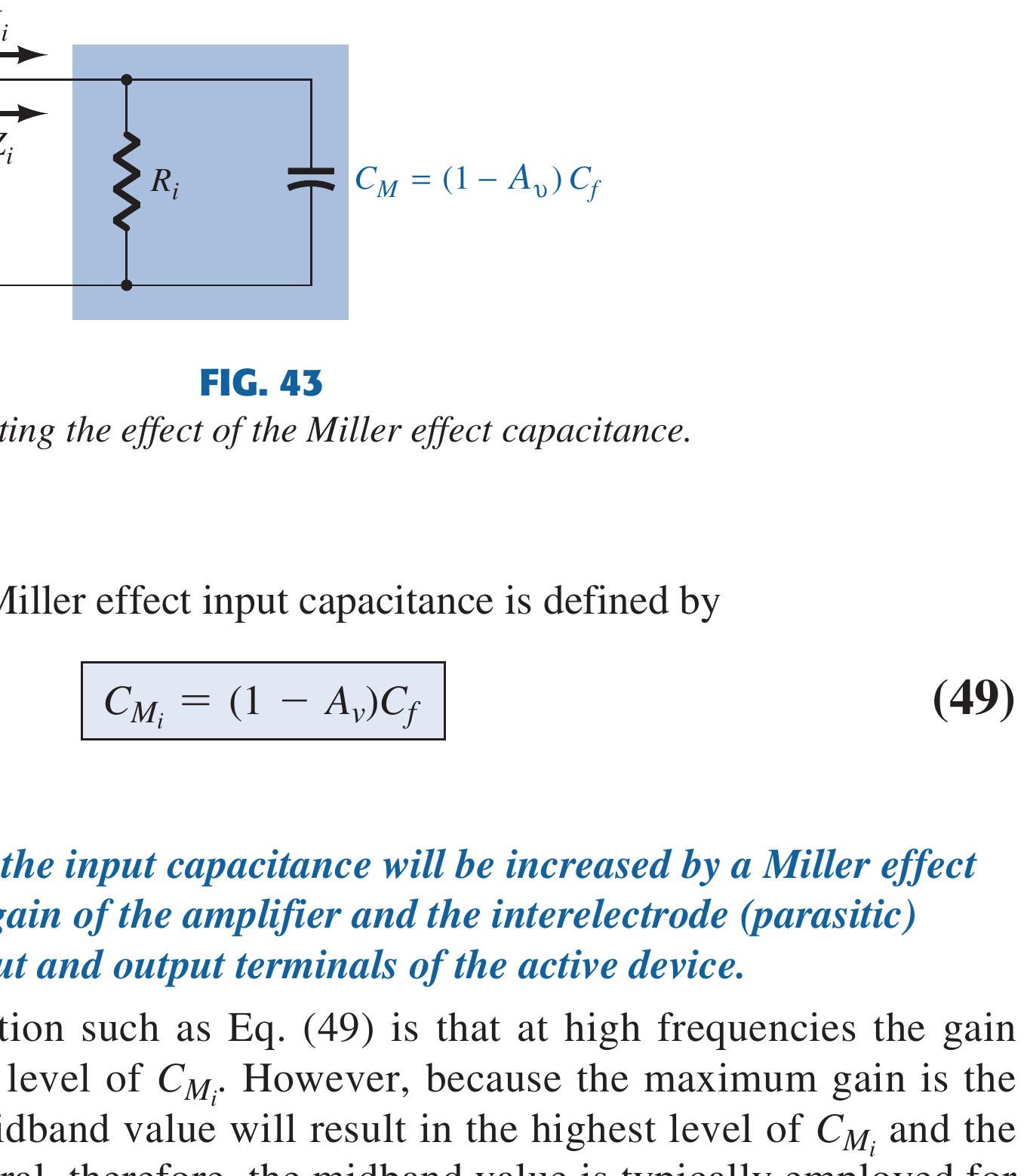 Textbook Miller-effect capacitance equivalent